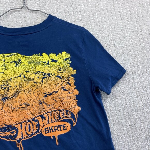 Boys GAP Kids X Hot Wheels Shirt Size XXL Doodle Graphic Tee Skate Racing Blue - Picture 3 of 13